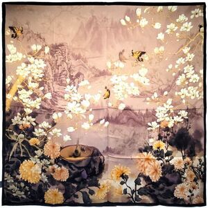 NEW Genuine 100% Mulberry Silk Double Sided Scarf 42"x42" Square Shawl 5842